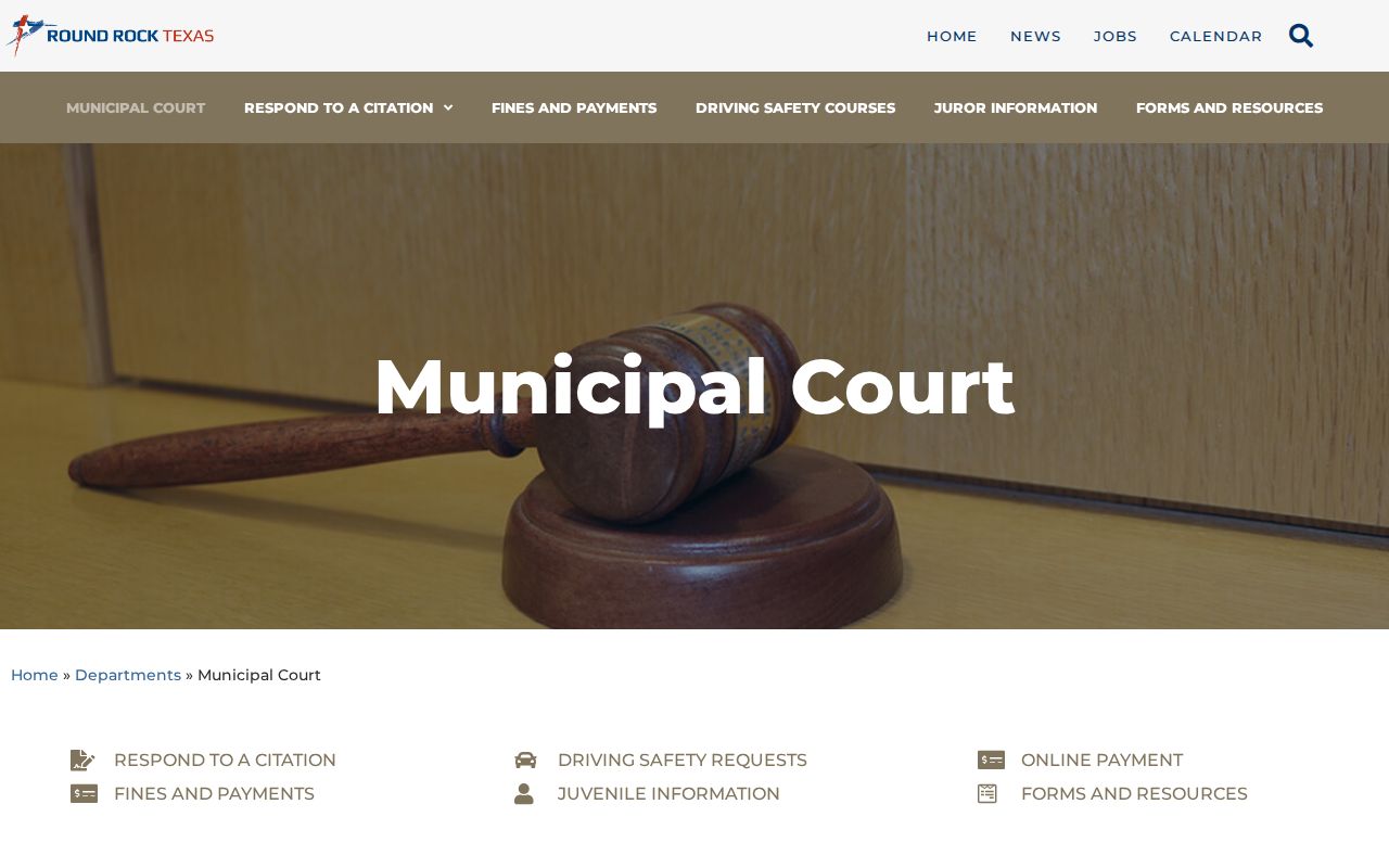 Round Rock Municipal Court criminal and citation records gateway