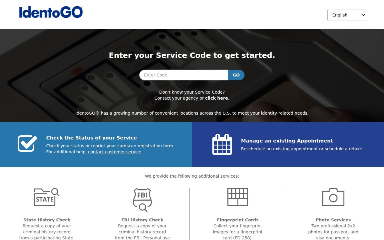 IdentoGO FAST enrollment for Williamson County criminal record review